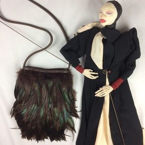 Rare Vintage Gucci Iridescent Feather Handbag